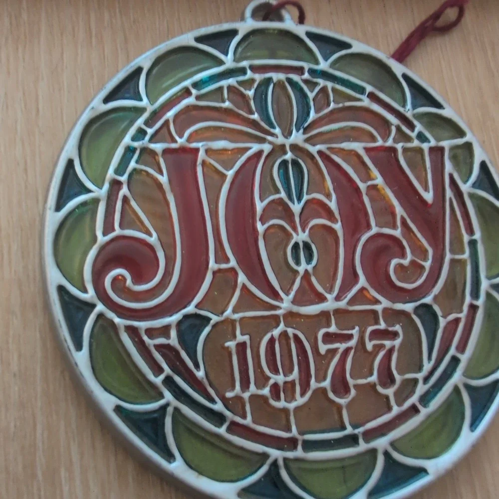 Vintage Hallmark Tiffany Classics Ornaments Set of 4 1977 Joy Bell Candle